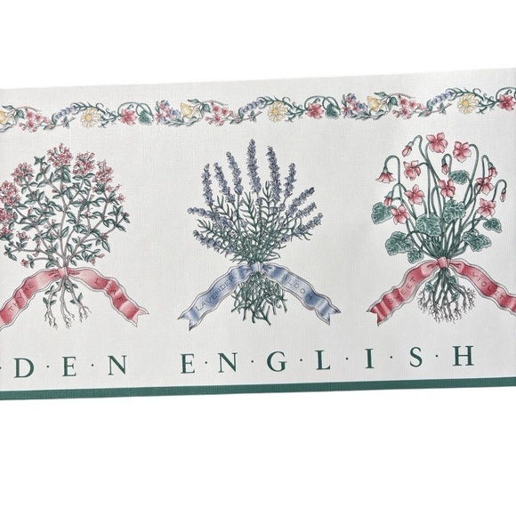 VTG Traditional English Garden Floral Herbs Wallpaper Border 5 YD X 7"  4 Rolls - Picture 3 of 16